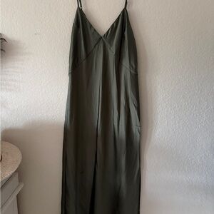 Elegant Olive Green Slip Dress